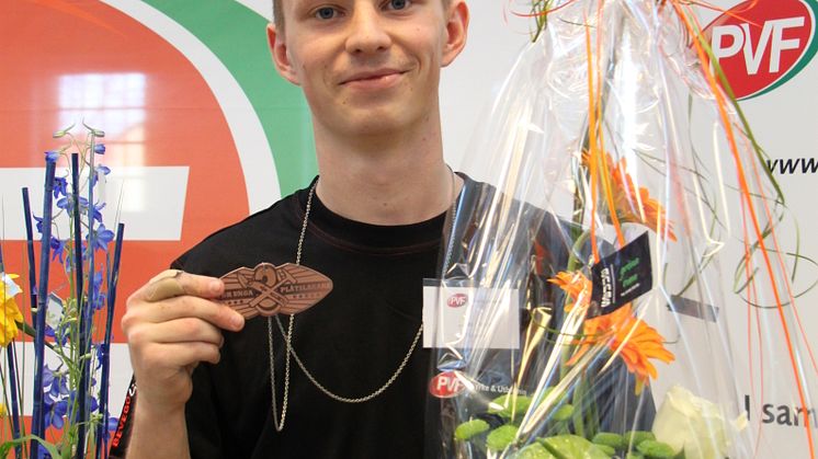 Jonas Westin från Hassela/Hudiksvall  - Bronsmedaljör i SM för unga plåtslagare 2013
