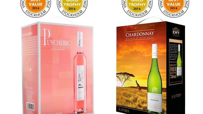 Två av Sveriges mest prisvärda boxar - Puychéric Syrah Rosé och KWV Chardonnay