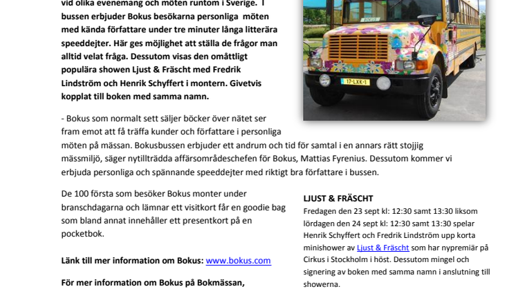 Bokus på Bok- och biblioteksmässan 2011 i Göteborg
