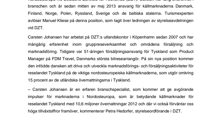 Ny Destination Manager för DZT Nordosteuropa