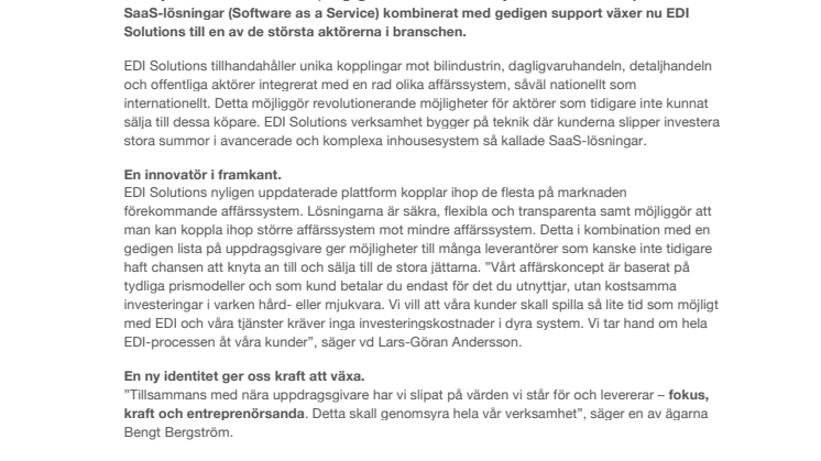 En västsvensk doldis inom elektronisk affärskommunikation tar ledande position för framtiden