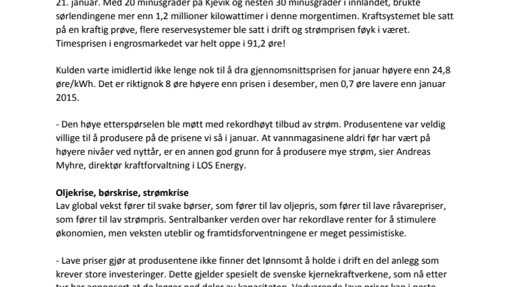 Kuldesjokk, men ikke prissjokk