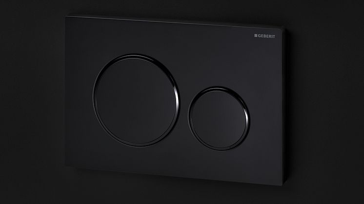 Sigma20-huuhtelupainike tone-in-tone matta musta asennettuna