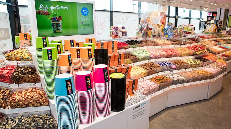 Hemmakvälls butikskoncept ”En ny värld av godis” till Kristianstad augusti 2018