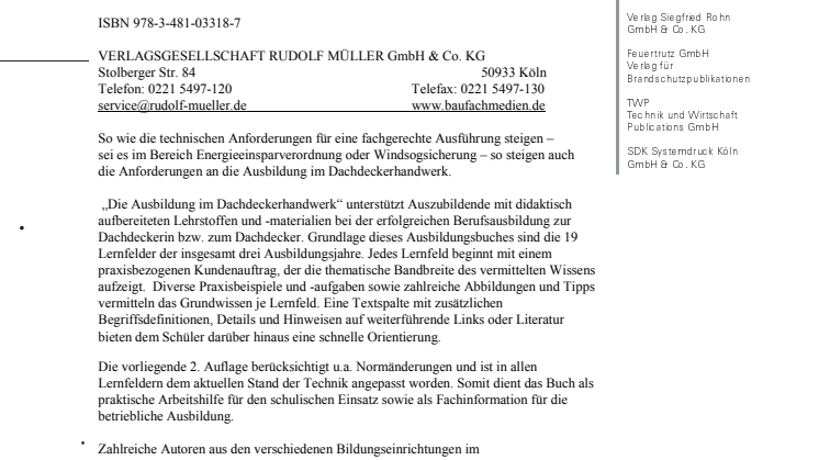 Die Ausbildung im Dachdeckerhandwerk