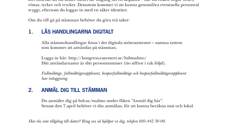 Stämmohandlingar till HSB Malmös föreningsstämma 2018