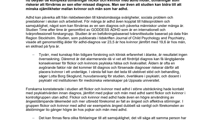 Svensk studie visar att kvinnor får adhd-diagnos flera år senare än män - kan leda till ökad psykisk ohälsa.pdf