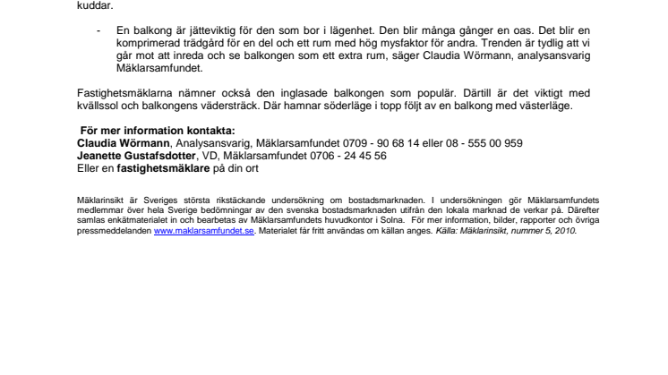 Solig balkong kostar mest