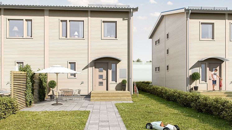 3D-illustration av framsidan - Brf Åsumtorp 1