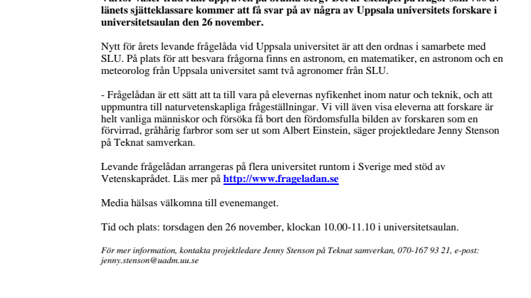 Sjätteklassare möter levande frågelåda