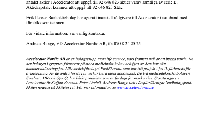 Sista dag för handel med BTA