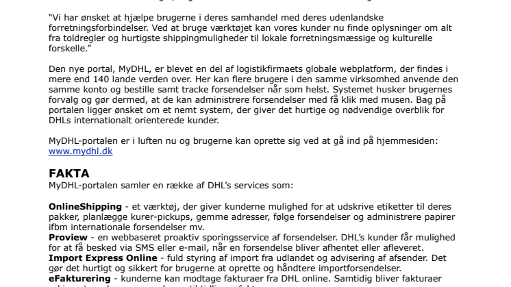 DHL’s nye webportal mindsker administrationen for SME-virksomheder