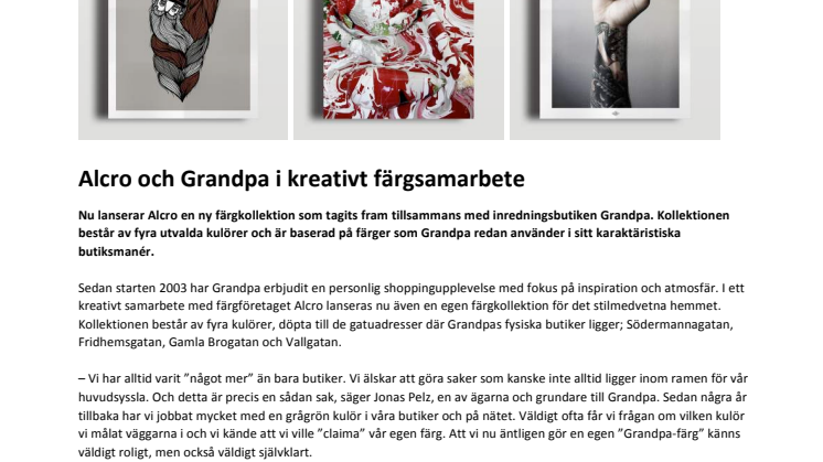 Alcro och Grandpa i kreativt fargsamarbete