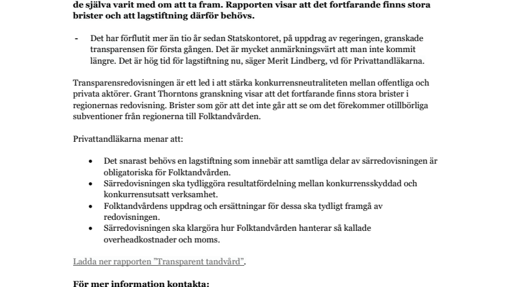 Ny rapport:  Stora brister i Folktandvårdens transparensredovisning