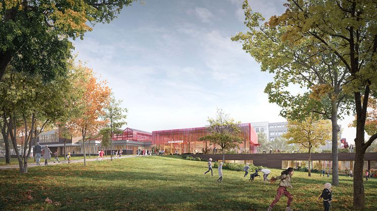 Så kan Helsingborgs nya stadsbibliotek se ut. Visionsskiss arkitektkontoret Schmidt Hammer Lassen.
