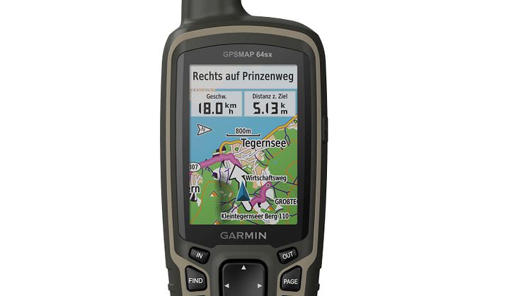 Mit 3-Achsen-Kompass und barometrischen Höhenmesser - das neue GPSMAP 64sx.