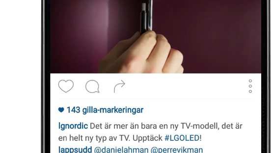Annonsering på Instagram blev en succé för LG