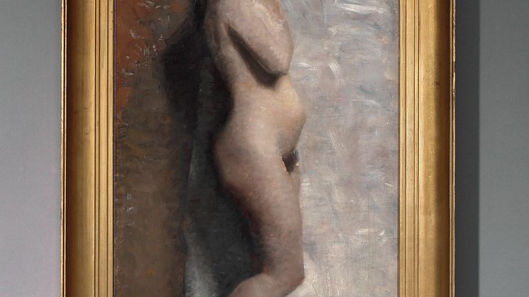 Hammershøi: Female Nude. Standing. In Profile Towards Right