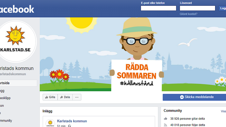 Skärmavbild av facebook.com/karlstadskommun.