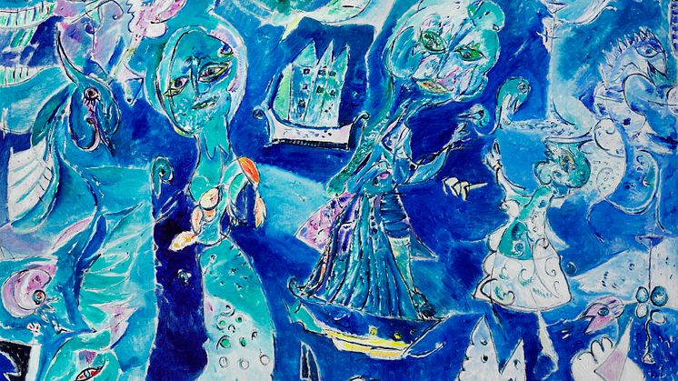 Carl-Henning Pedersen: "Husbåden" (The House Boat), 1988. Sold for: DKK 880,000 (EUR 148,000 including buyer’s premium).