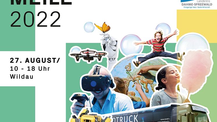 Bildunterschrift: Das Regionalnetzwerk dahme_innovation lädt Groß und Klein am Samstag, den 27. August von 10 bis 18 Uhr, zur Innovationsmeile in Wildau ein. (Grafik: dahme_innovation)
