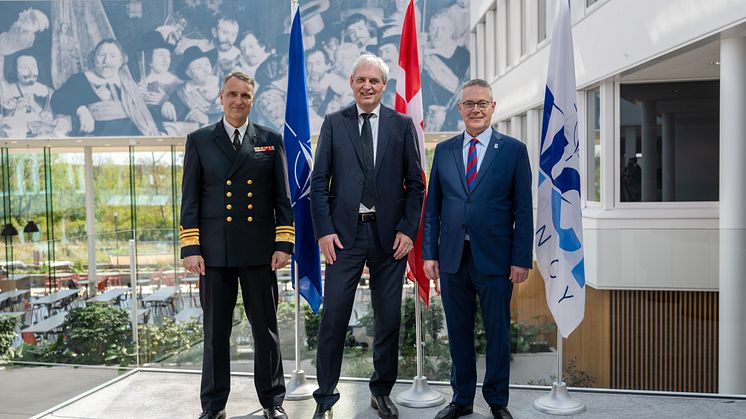 Vice Admiral Frank Trojahn, Danish Military Rep. to NATO & EU, Michael Holm, Systematic Founder and Chairman of the Board, and General Manager, NCI Agency Ludwig Decamps