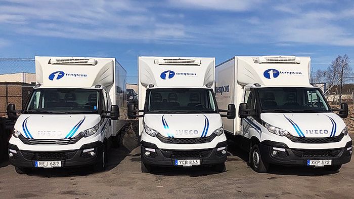Några av Tempcon Stockholms nya fordon för last mile-transporter.