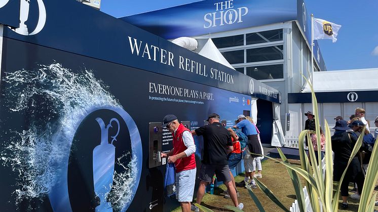 Golf fans refilling their water bottles at the 151st Open at Royal Liverpool averted 87,966 single-use 500 ml plastic bottles ending up in landfills and oceans