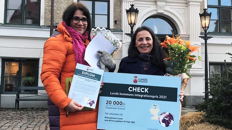 Fri Från Våld tilldelas Integrationspriset 2021 i Lunds kommun