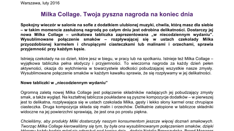 Milka Collage. Twoja pyszna nagroda na koniec dnia