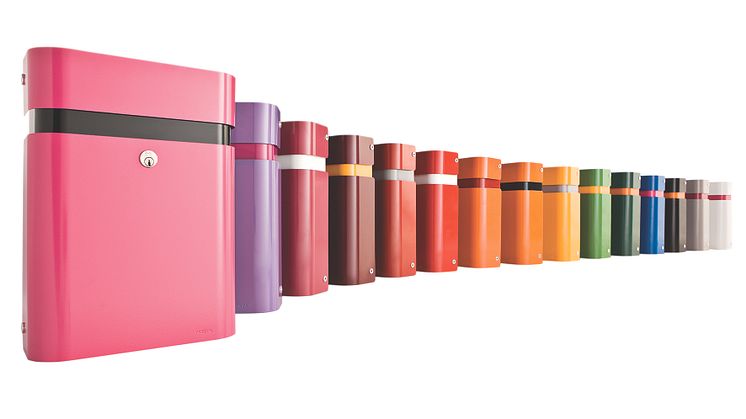 Alle MEFAs produkter kan bestilles i 60 forskellige RAL-farver.