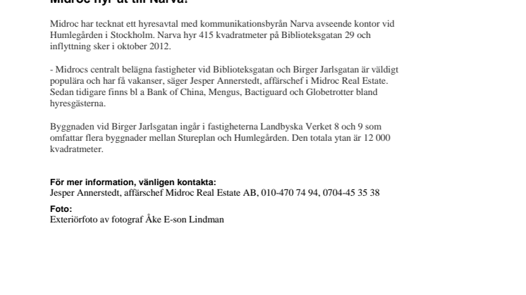 Midroc hyr ut till Narva!