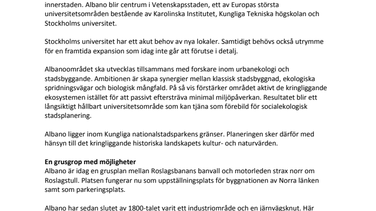 Albano – forskning bygger för framtiden