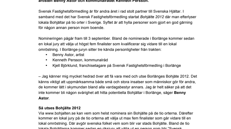 Borlängeprofiler i juryn för Bohjälte 2012