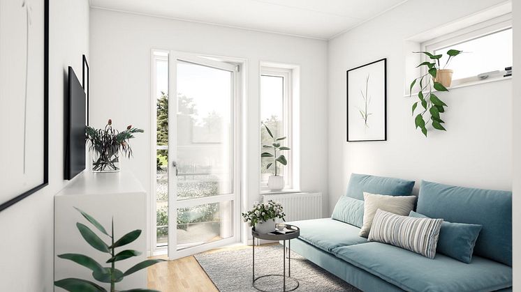 Brf Åsumtorp - 3D-bild av allrummet