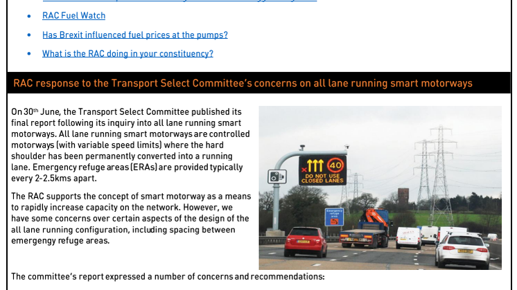 RAC Parliamentary Newsletter #12 - July 2016