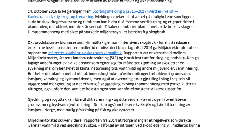 Nitrogengjødsling og konsekvenser for vannmiljøet