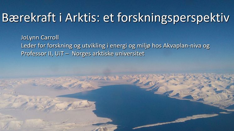 ​Akvaplan-niva bidrar til lansering av UN Global Compact initiativ "Bærekraftig business i Arktis"