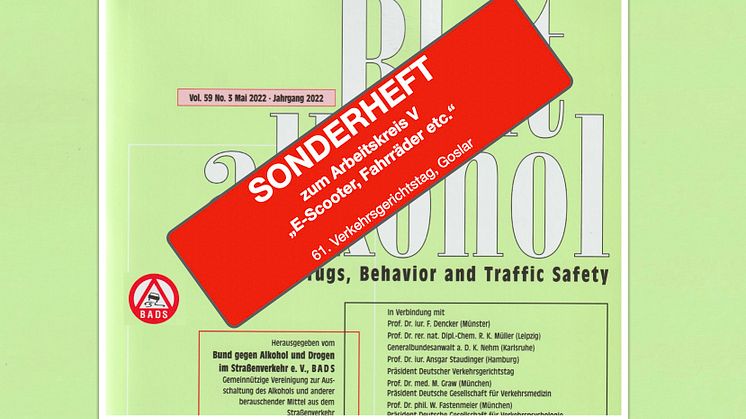 BADS-Sonderheft zum Thema "E-Scooter"