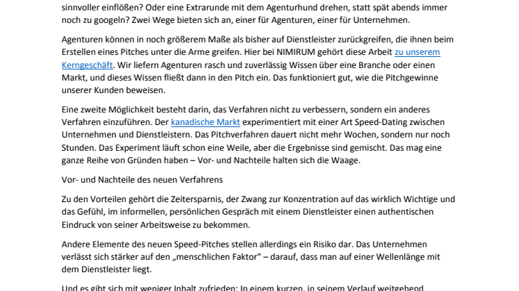 Neues Pitchverfahren gibt sich mit Beta-Version zufrieden 