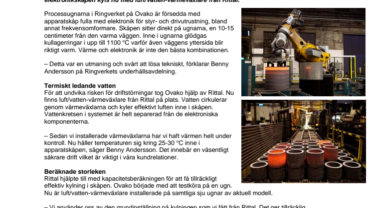 Vattenkylning lösningen för glödhet fråga på Ovako