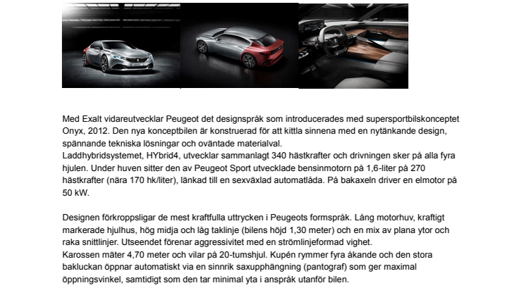 Peugeot Exalt – hantverk, hi-tech & hänförande design