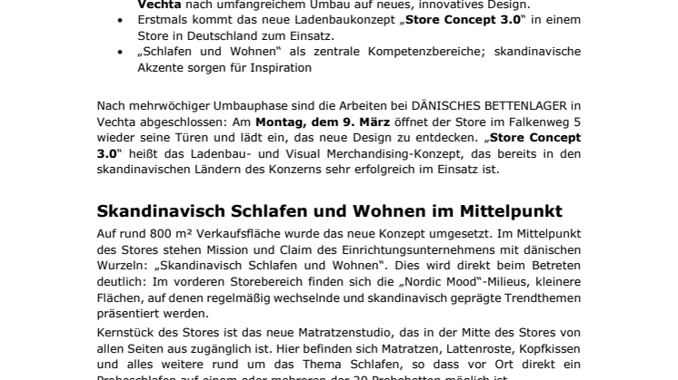 Neues Storekonzept 3.0 - Start in Vechta
