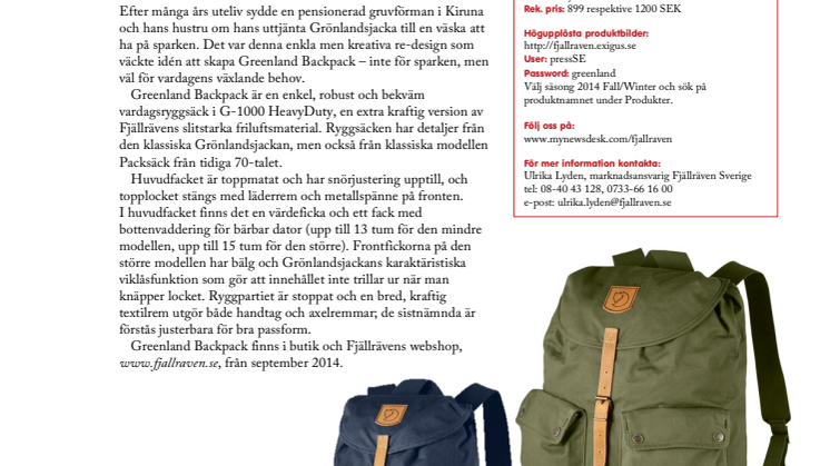 Greenland Backpack - enkel och robust vardagsryggsäck i klassisk stil