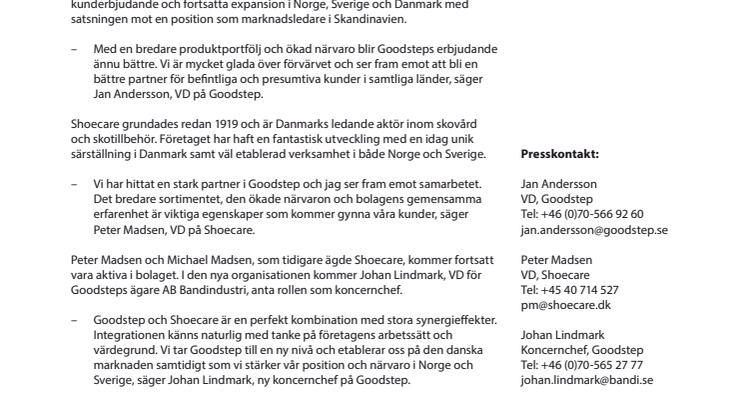 Goodstep köper Shoecare