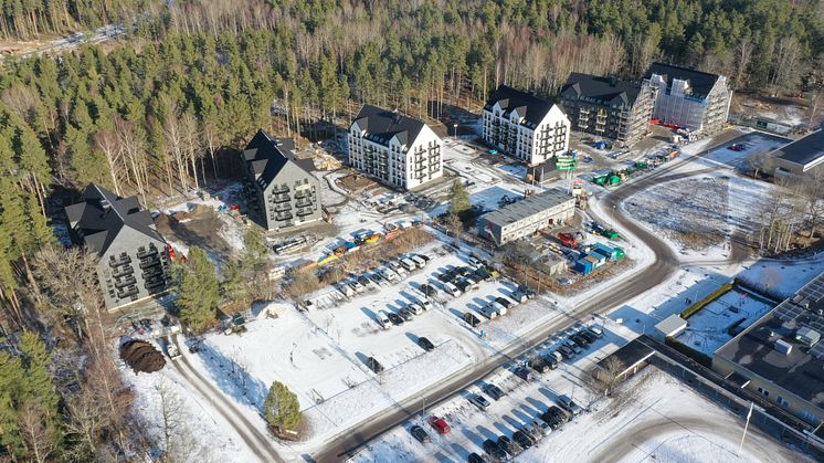 Projekt Vedbo 99 i Västerås upprättas 252 lägenheter fördelade på 6 huskroppar.