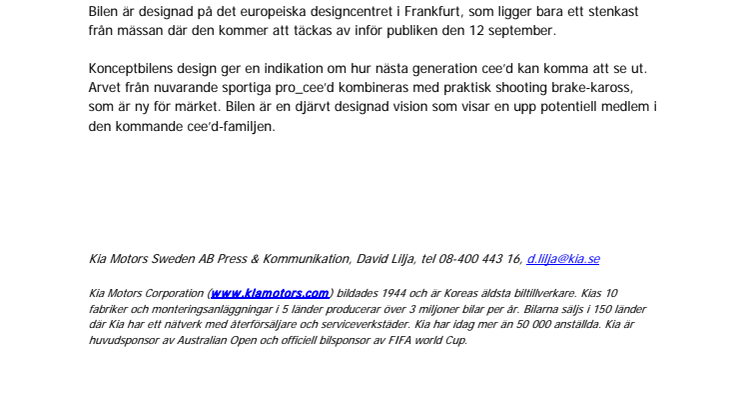 Kia avslöjar ny konceptbil på Frankfurtsalongen