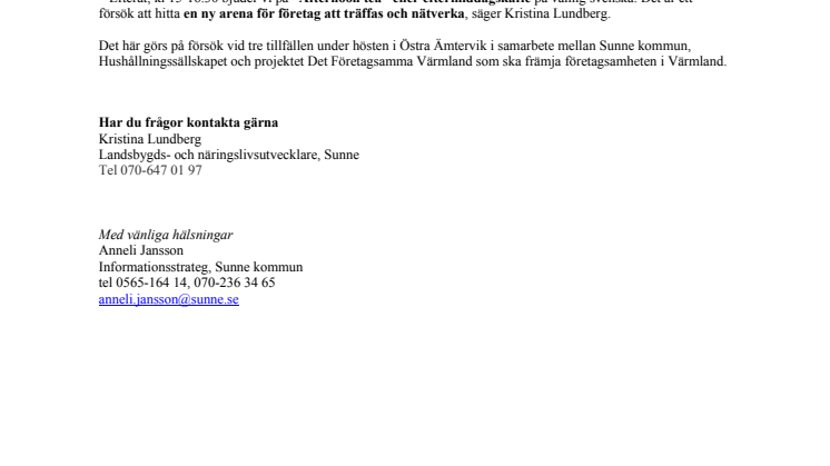Afternoon tea eller eftermiddagskaffe för företagarna i Östra Ämtervik