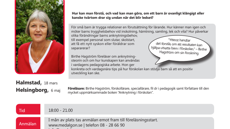 Anknytning i förskolan med Birthe Hagström