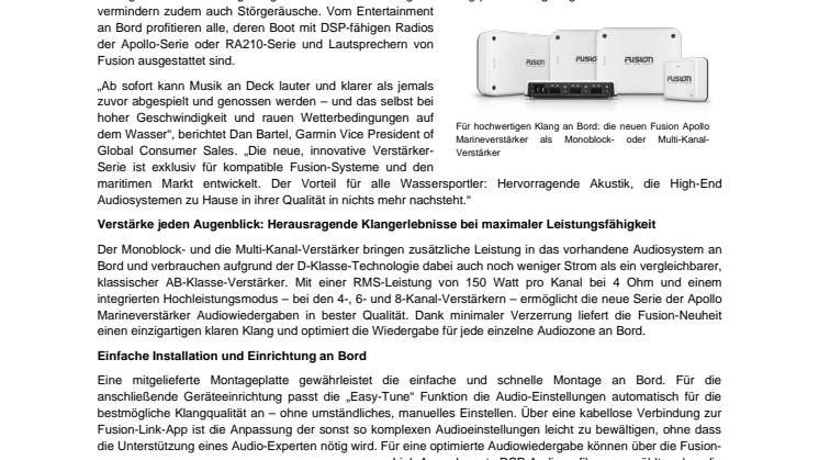 PM Garmin FUSION Apollo Verstärker
